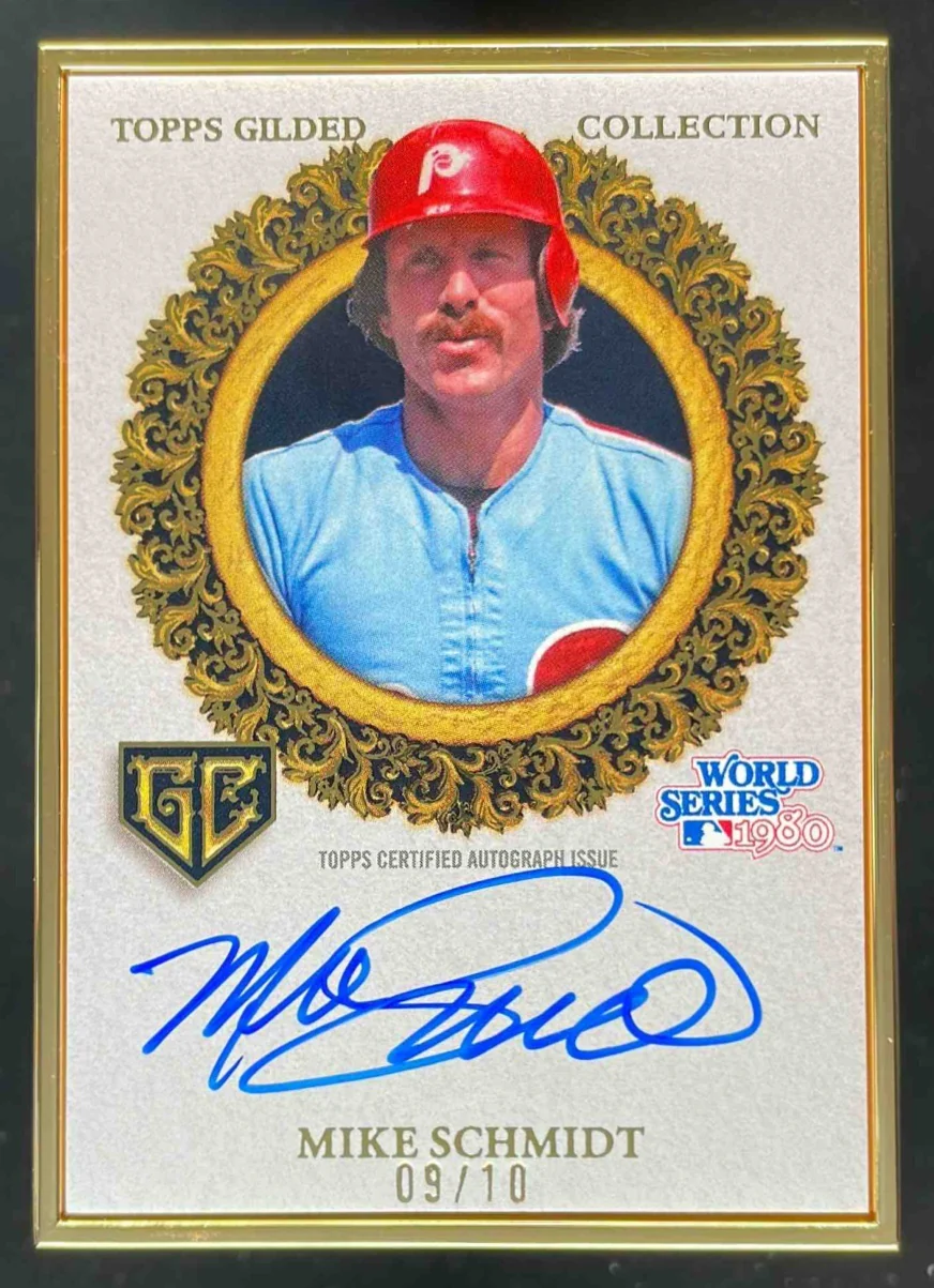 2025 Topps Gilded Collection Gilded Champions Onyx #GCH-MS Mike Schmidt Auto /10