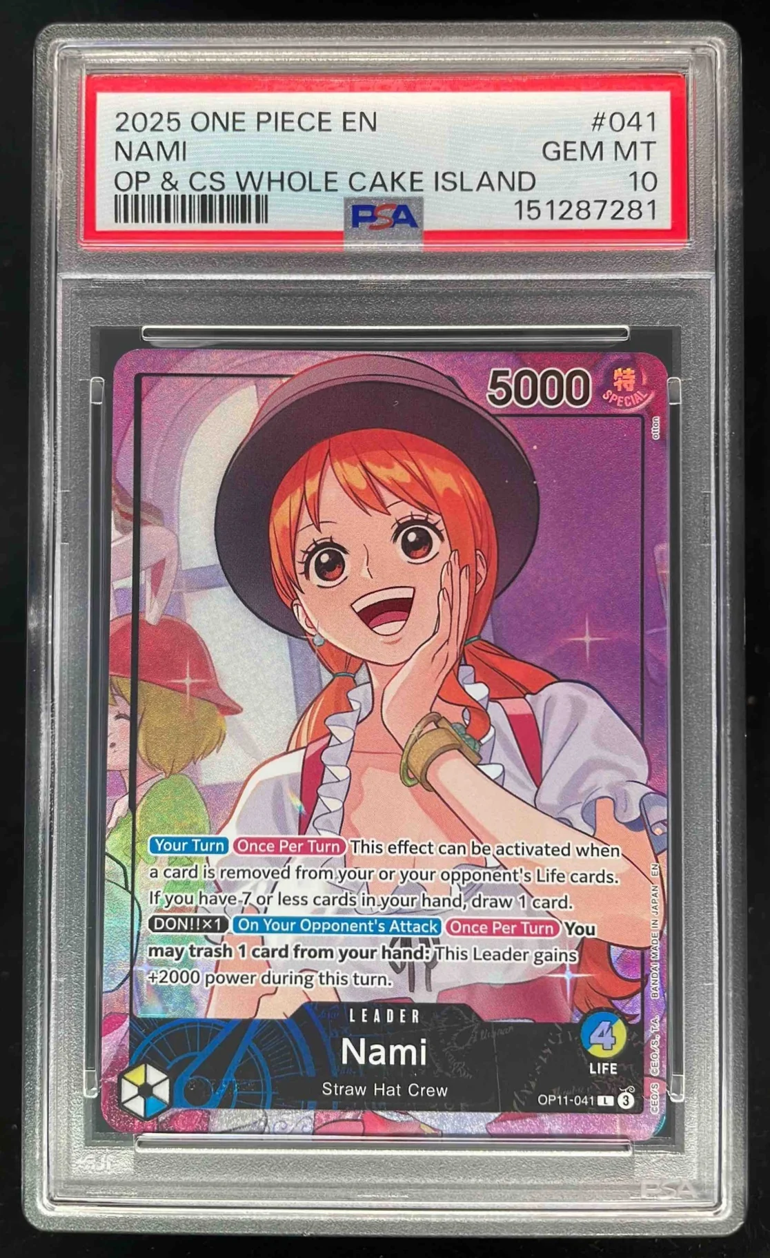 2025 One Piece EN OP & CS Whole Cake Island #041 Nami PSA 10
