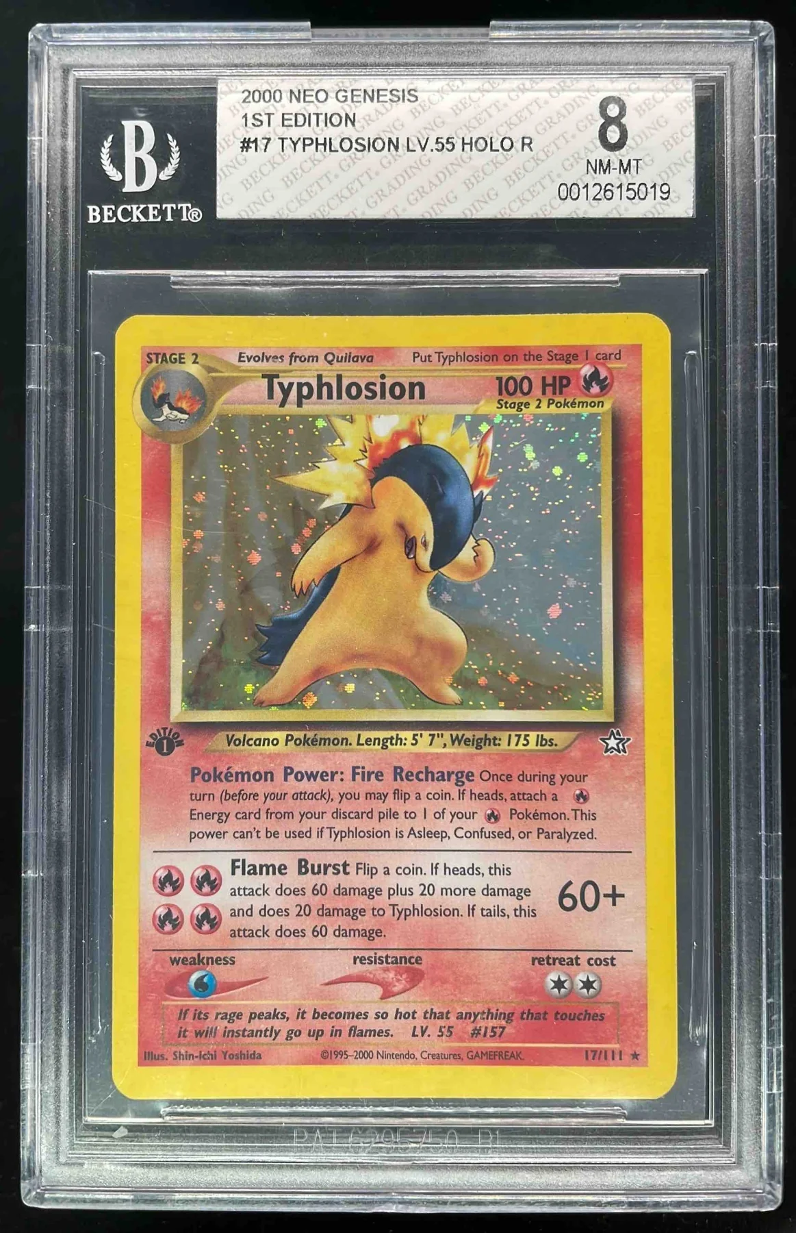2000 Pokemon Neo Genesis 1st Edition #17/111 Typhlosion Holo BGS 8