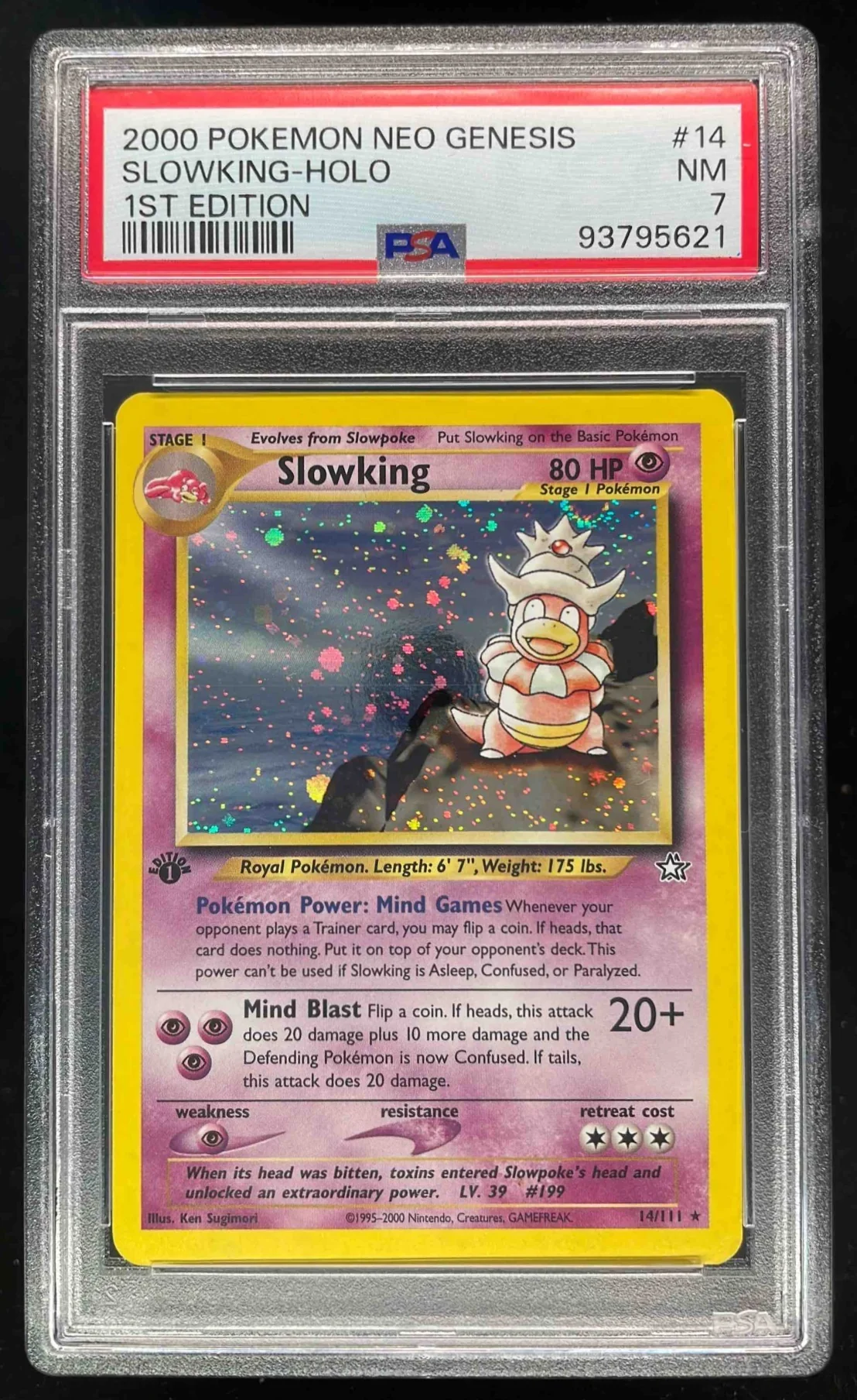 2000 Pokemon Neo Genesis 1st Edition #14/111 Slowking Holo PSA 7