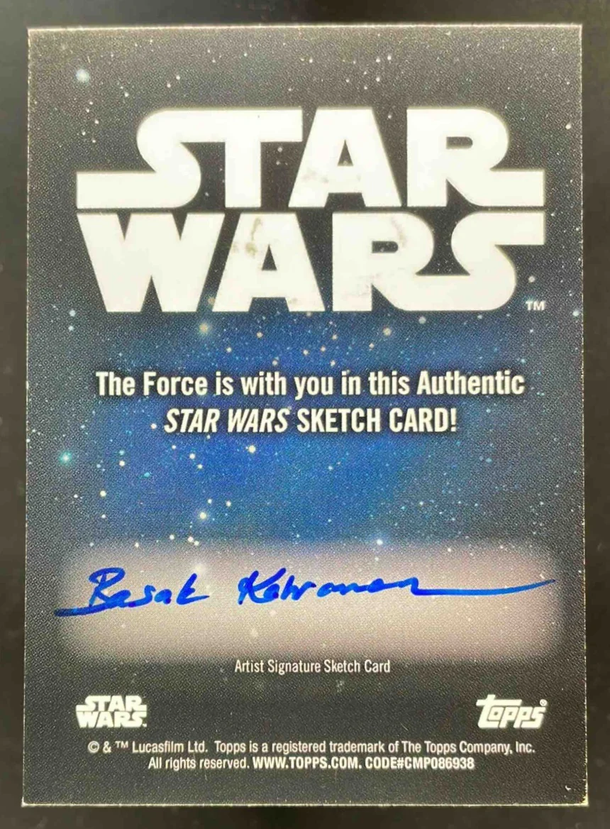 Star Wars The Force With You Sketch Card Artist Autograph Bask K Auto 1/1 - Image 2