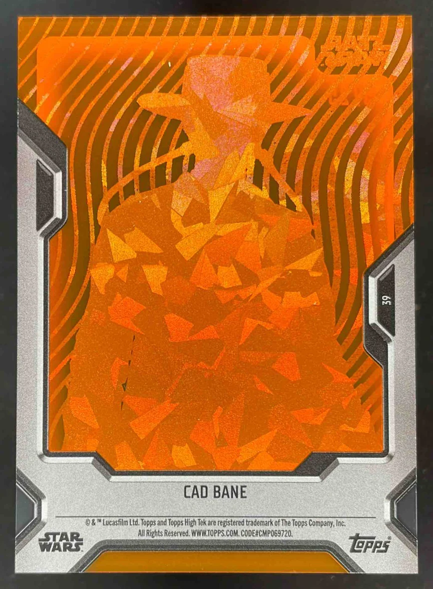 2023 Topps Star Wars High-Tek Pattern 1 Orange Diffractors #39 Cad Bane /25 - Image 2