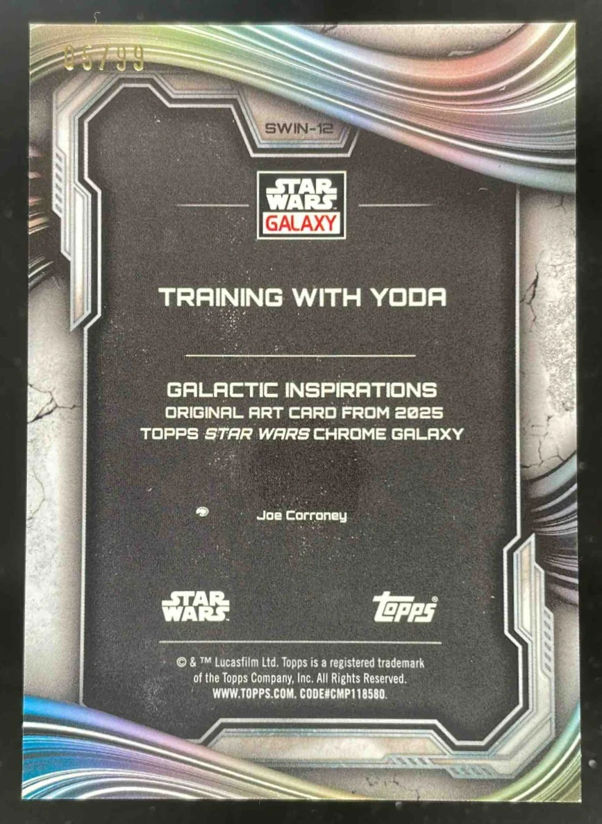 2025 Topps Chrome Star Wars Galactic Inspirations Wave Training With Yoda /99 - Image 2