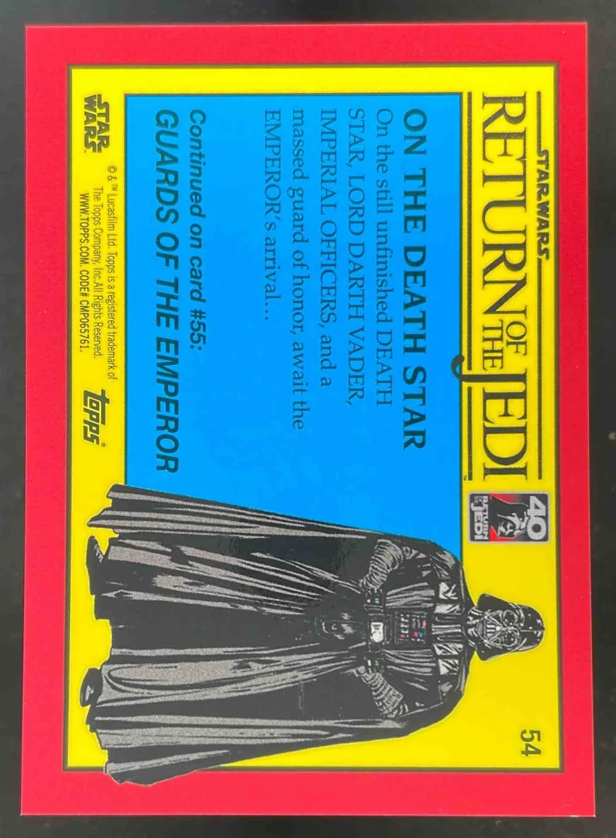 2023 Topps Chrome Sapphire Star Wars Return Jedi Purple On The Death Star /10 - Image 2
