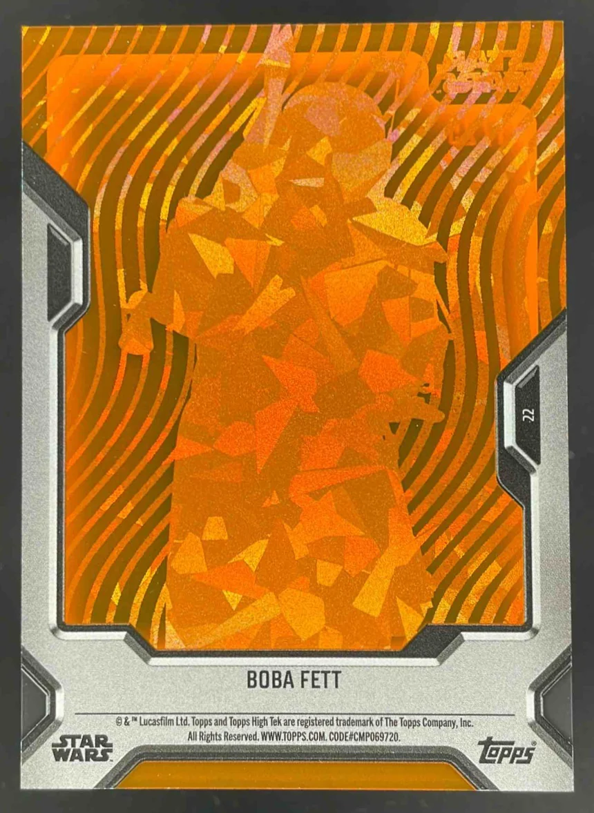 2023 Topps Star Wars High-Tek Pattern 1 Orange Diffractors #22 Boba Fett /25 - Image 2