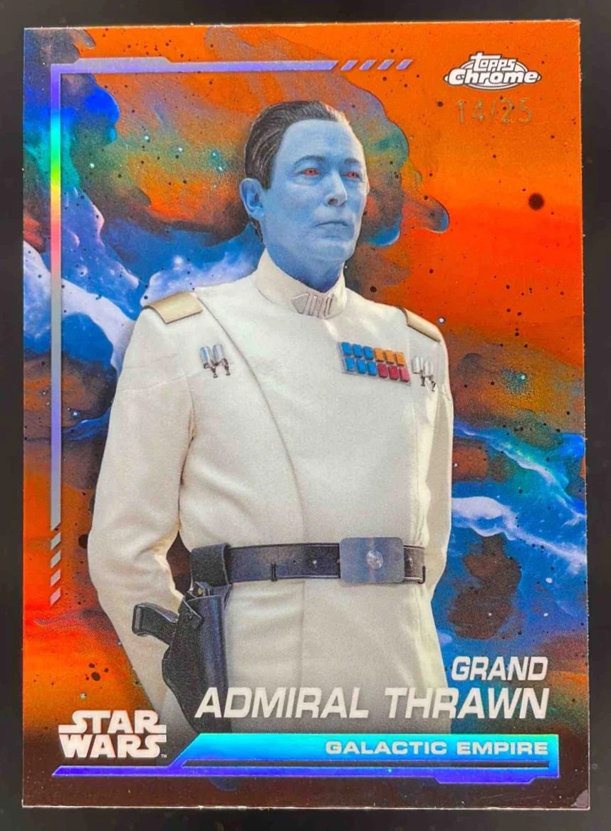 2024 Topps Chrome Star Wars Rebel Orange Refractor #4 Grand Admiral Thrawn /25