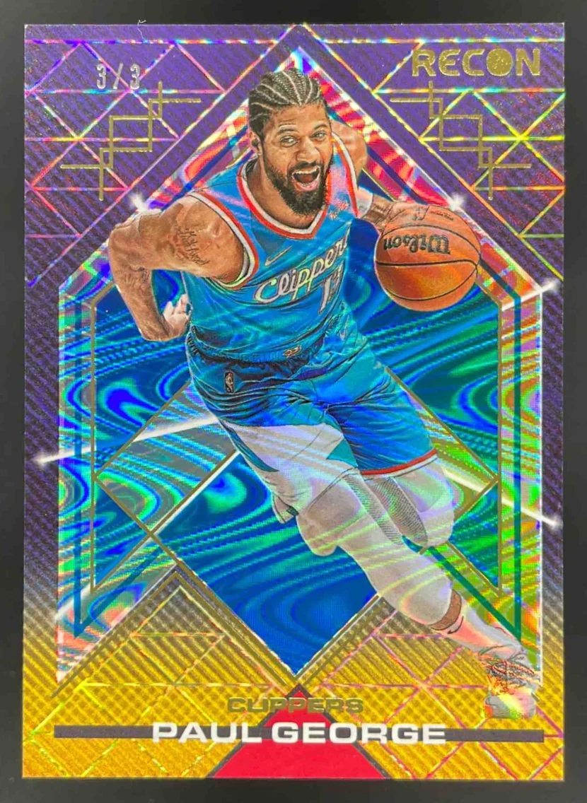 2021-22 Panini Recon Holo Platinum Swirl FOTL #50 Paul George /3