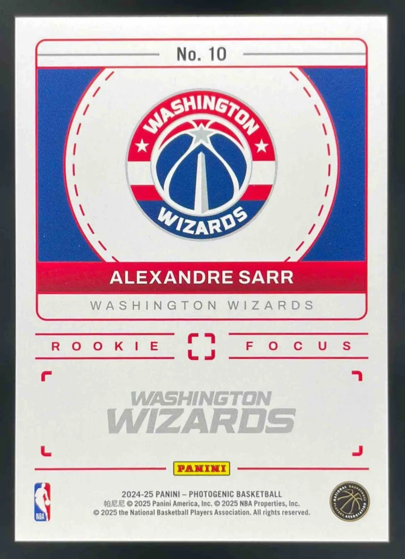 2024-25 Panini Photogenic Rookie Focus Wedges #10 Alexandre Sarr /49 - Image 2