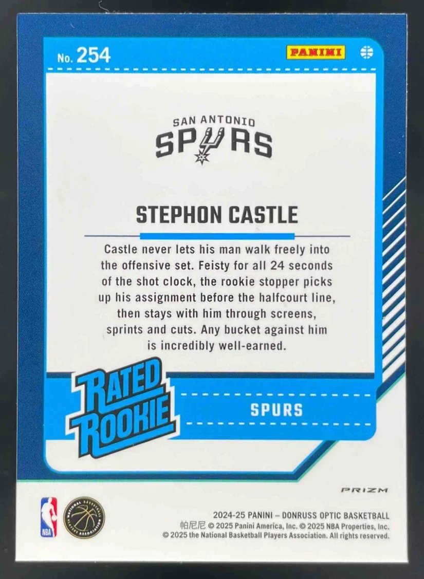 2024-25 Donruss Optic Green Seismic Prizm #254 Stephon Castle RC Rated Rookie - Image 2
