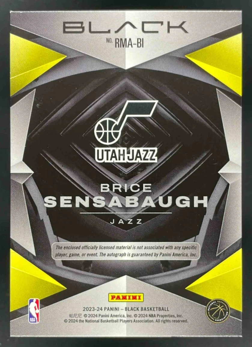 2023 Black Rookie Memorabilia Silver #RMA-BS Brice Sensabaugh Auto /25 - Image 2