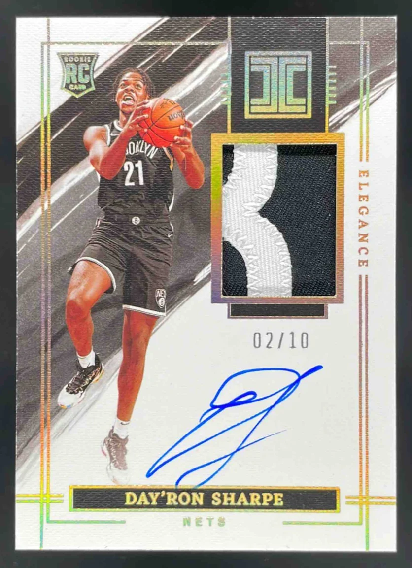 2021-22 Panini Impeccable Holo Gold #129 Day Ron Sharpe RC Auto /10