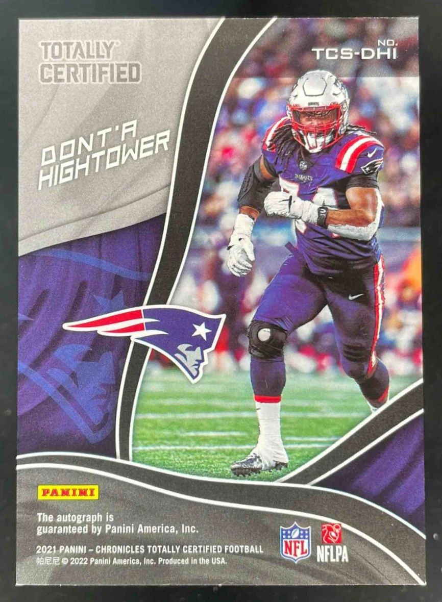 2021 Chronicles Totally Certified Red #TCS-DHI Dont a Hightower Auto /100 - Image 2