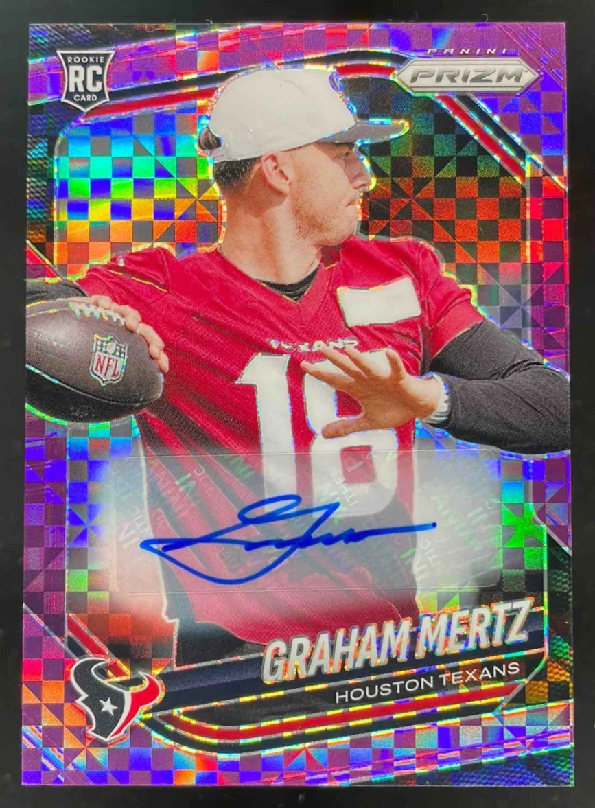 2025 Prizm Rookie Purple Power Prizm #392 Graham Mertz RC Auto /49