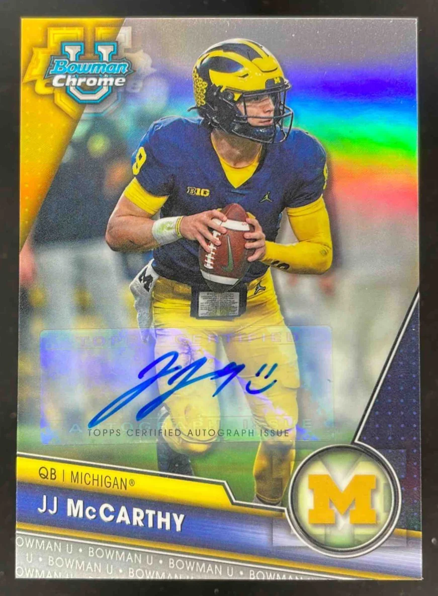 2023 Bowman University Chrome #124 JJ McCarthy Auto /499