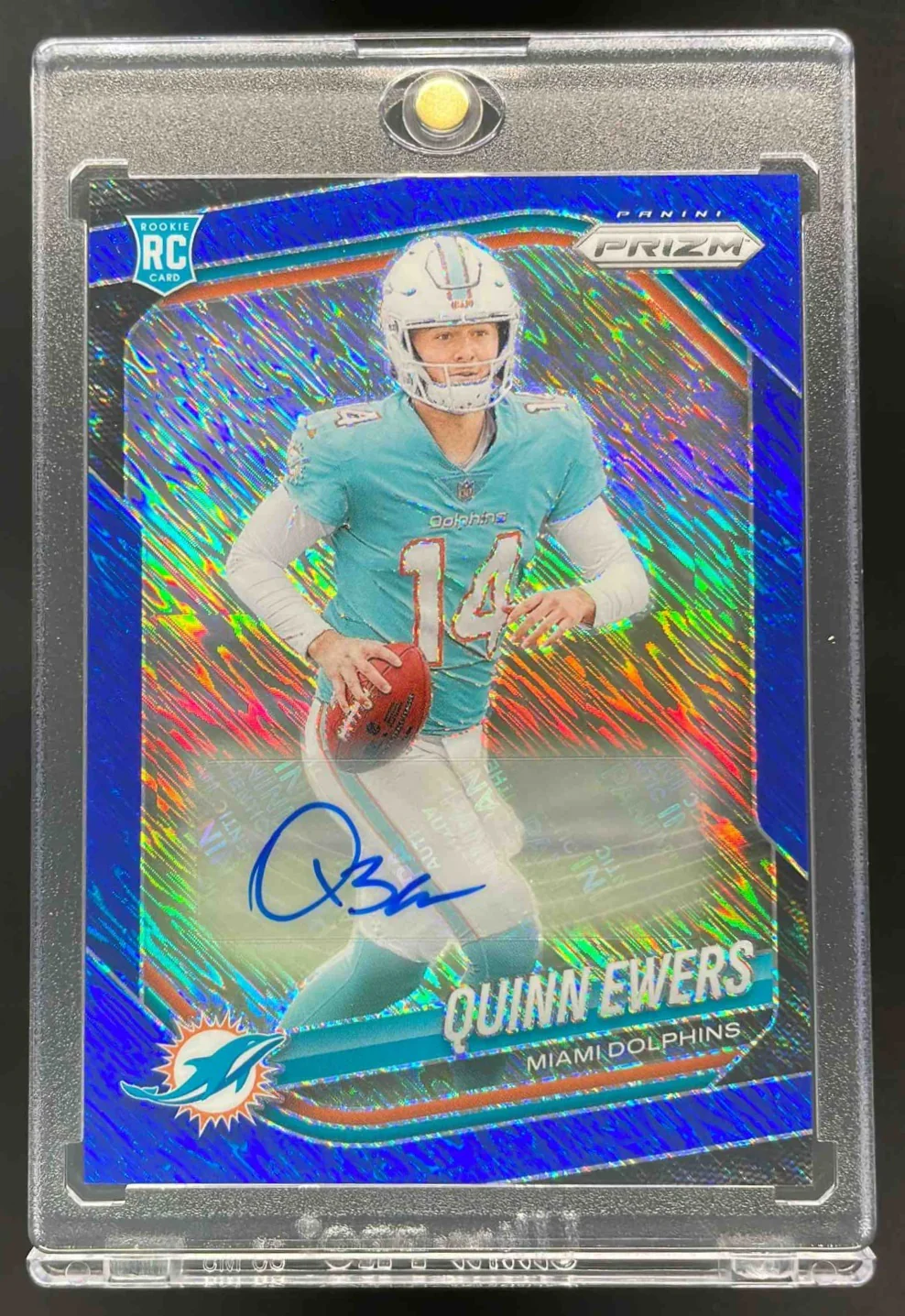 2025 Prizm Rookie Blue Shimmer Prizm #307 Quinn Ewers RC Auto /25