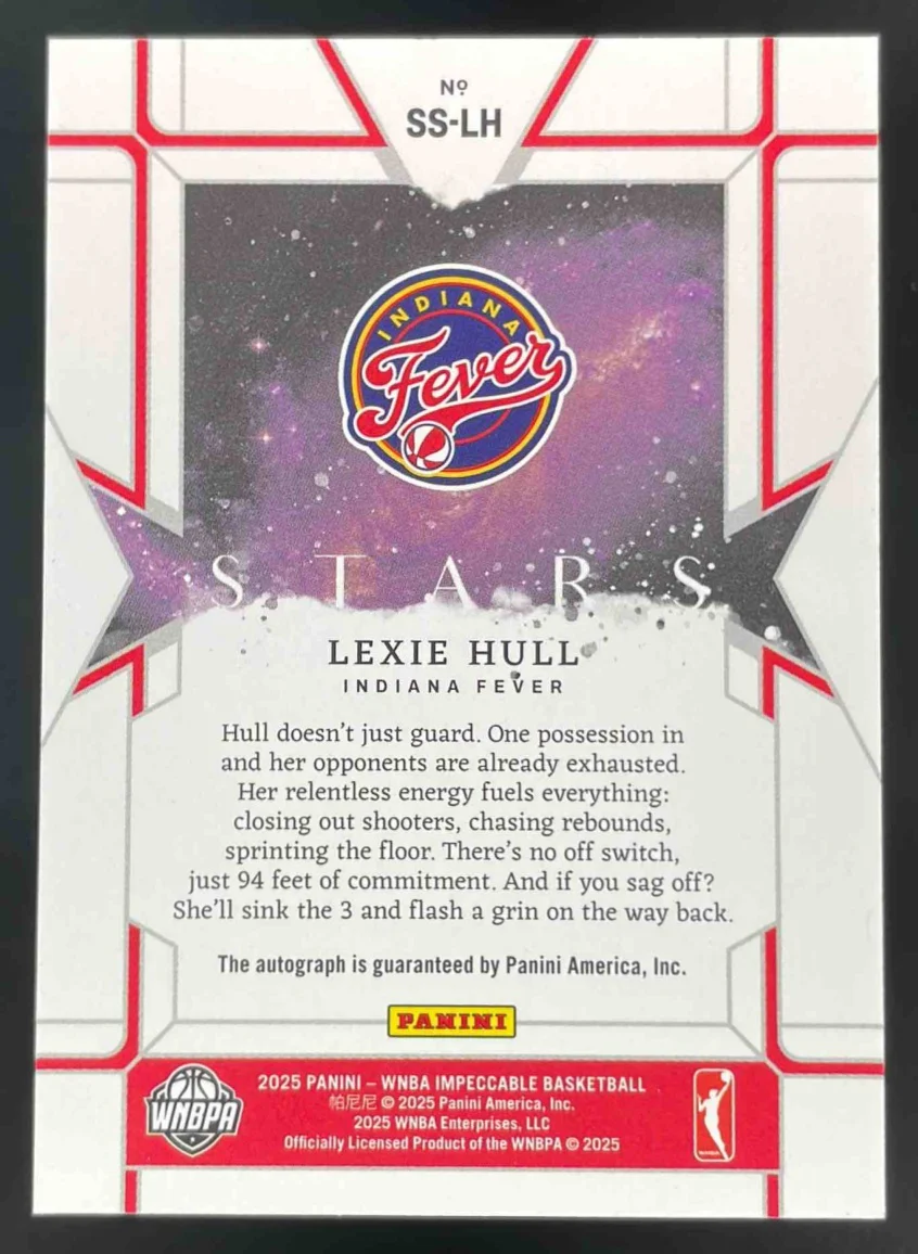2025 Panini Impeccable WNBA Stars Signatures Gold #8 Lexie Hull Auto /49 - Image 2