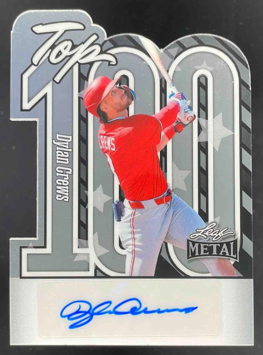 2025 Leaf Metal Top 100 Lite Brite Silver #T-DC1 Dylan Crews Auto /49