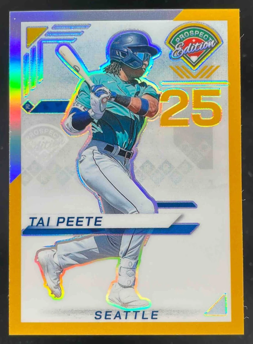 2025 Panini Prospect Edition Holo Prospect Ticket Gold #22 Tai Peete /10