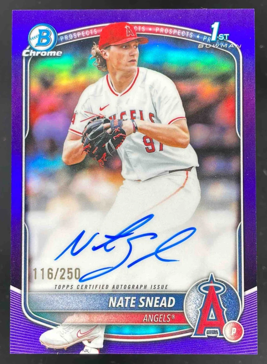 2025 Bowman Draft Chrome Purple #CPA-NSN Nate Snead RC Auto /250