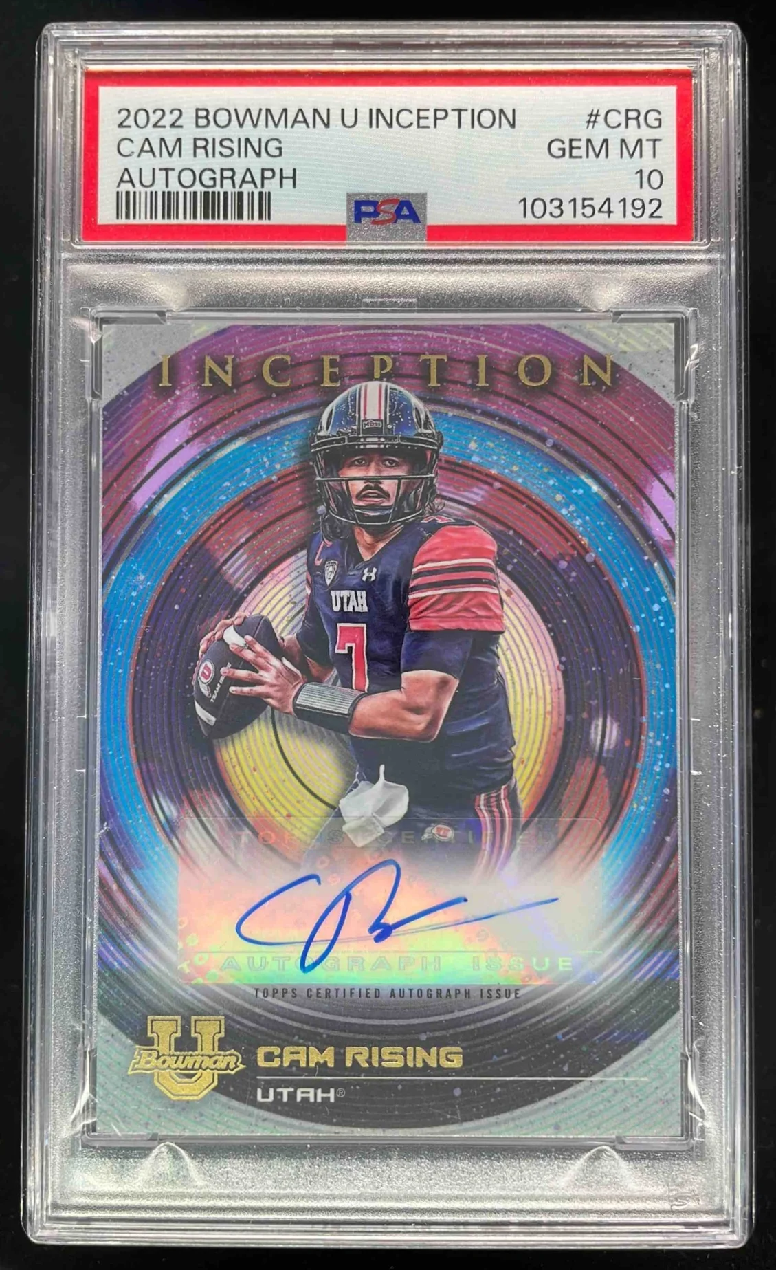 2022 Bowman University Inception Autographs #BIA-CRG Cam Rising Auto PSA 10
