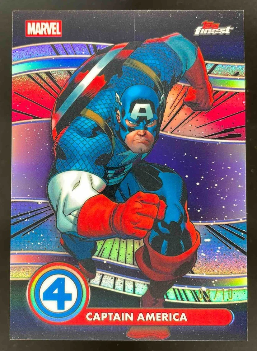 2026 Topps Marvel Finest The Fantastic Four 65th Black #56 Captain America /10