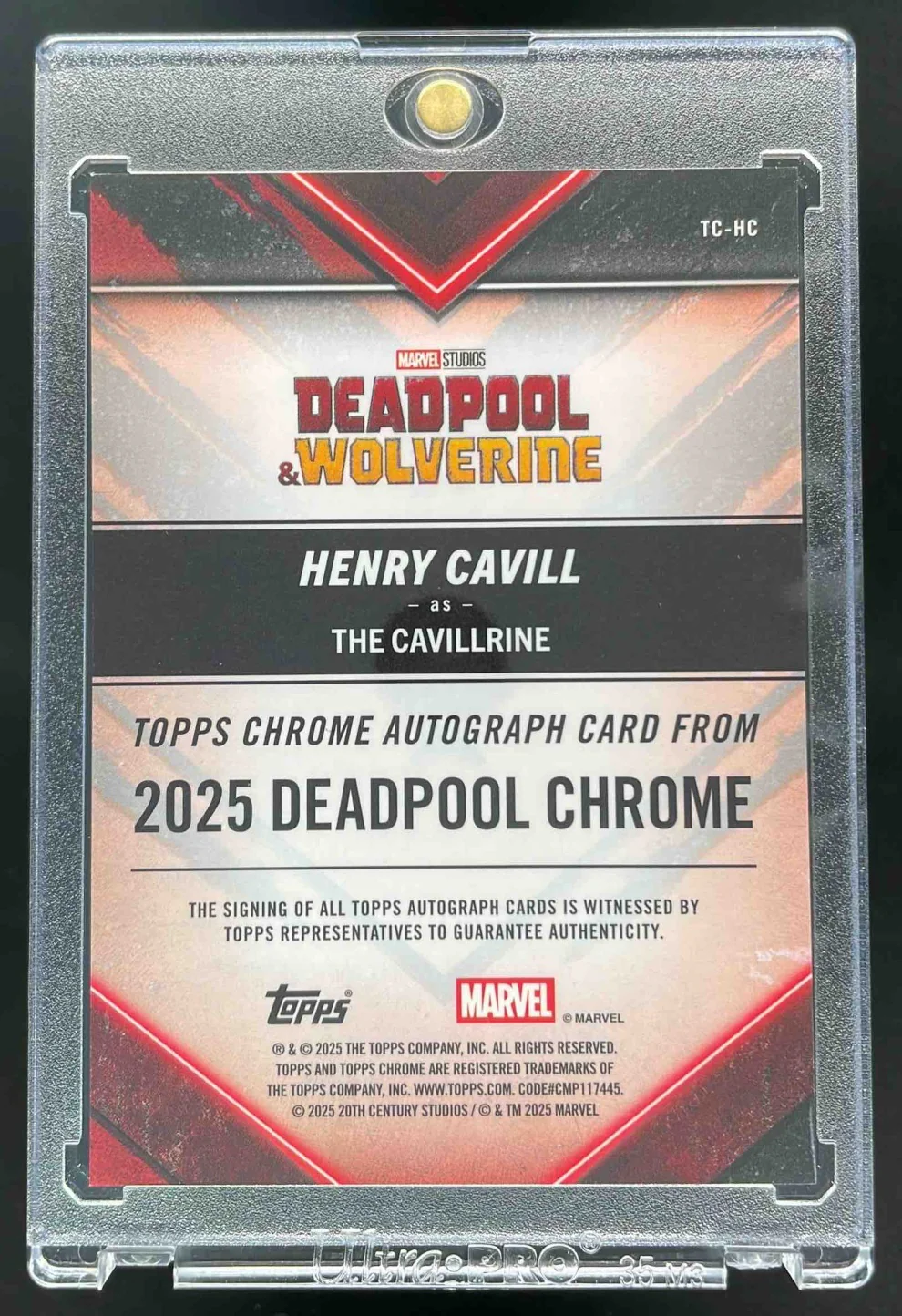2025 Topps Chrome Deadpool Chrome Autographs #TC-HC Henry Cavill Auto - Image 2