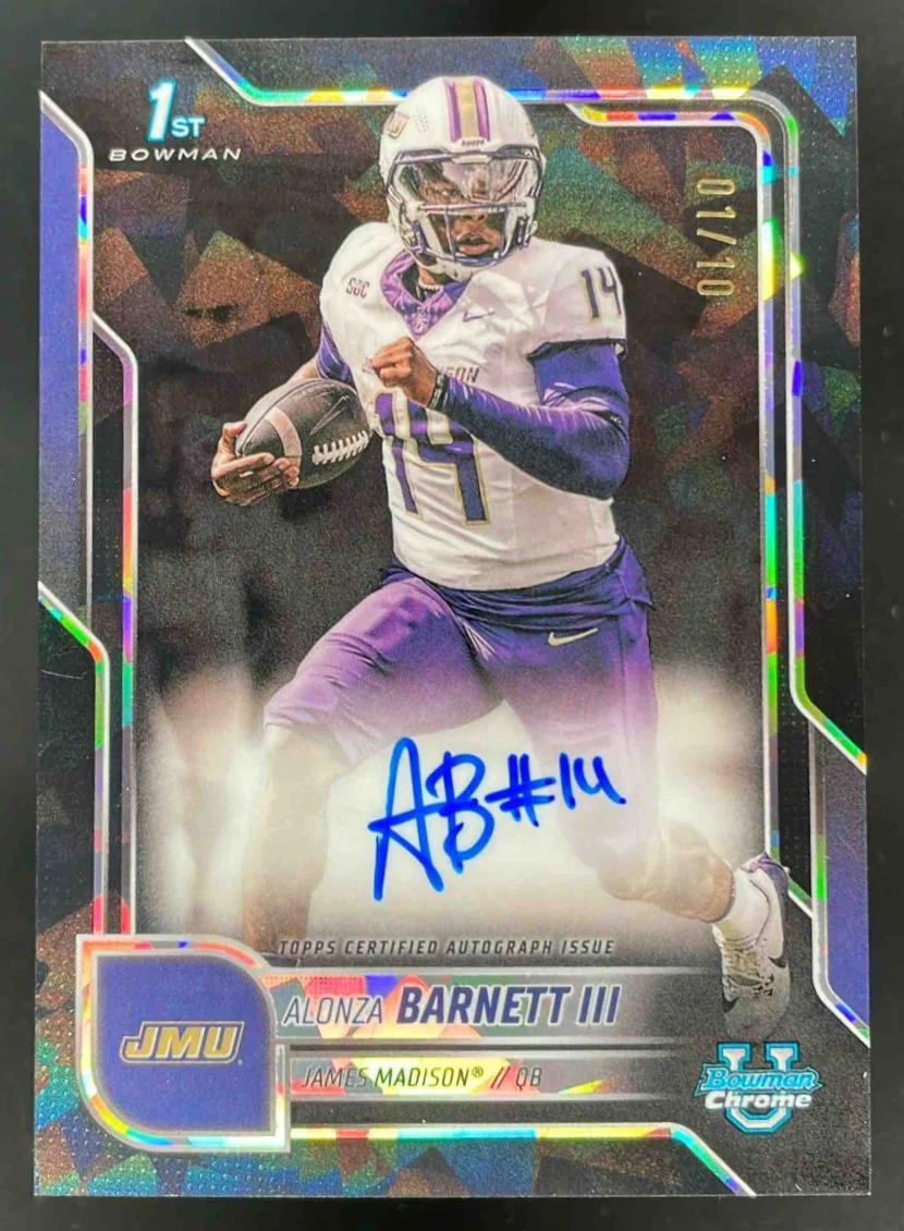 2025 Bowman Chrome University Sapphire Black #BCA-AB Alonza Barnett III Auto /10