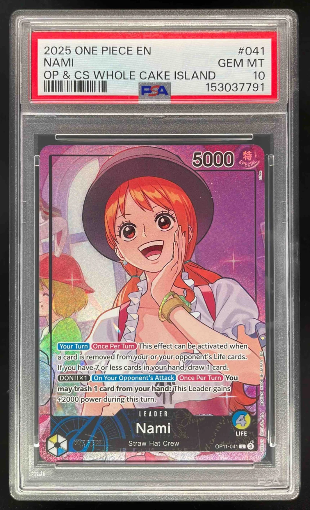 2025 One Piece EN OP & CS Whole Cake Island #041 Nami PSA 10