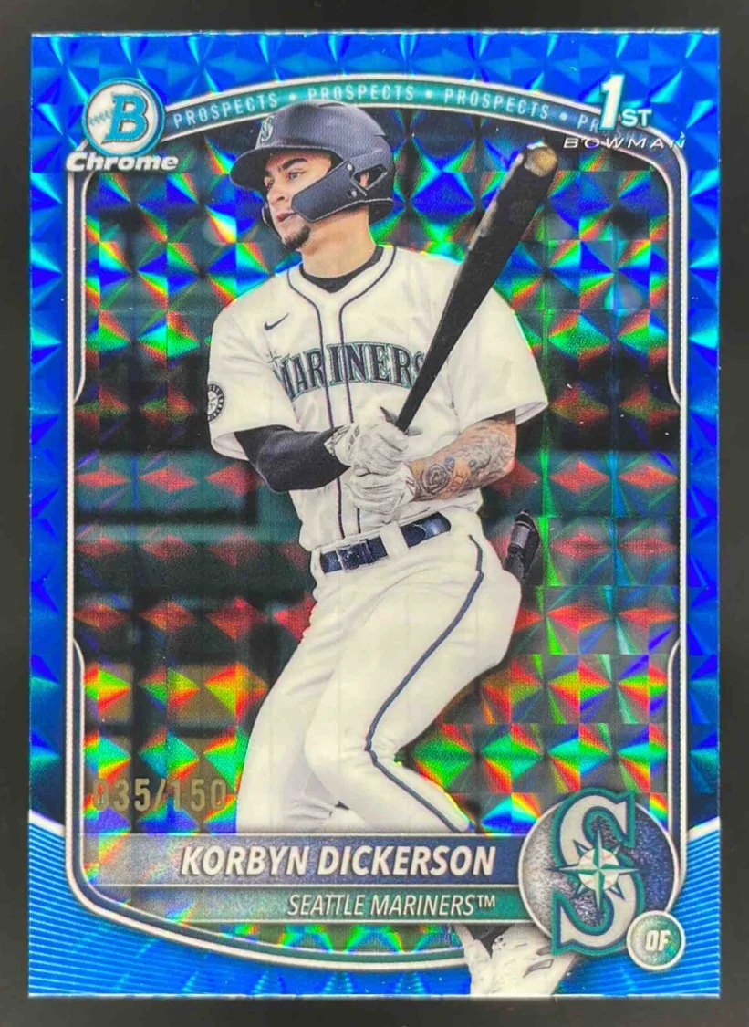 2025 Bowman Draft Chrome Blue Geometric #BDC-69 Korbyn Dickerson RC /150