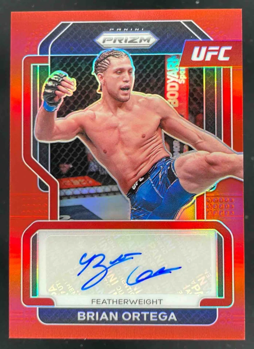2022 Panini Prizm UFC Signatures Red Prizm #SG-BOT Brian Ortega Auto /99