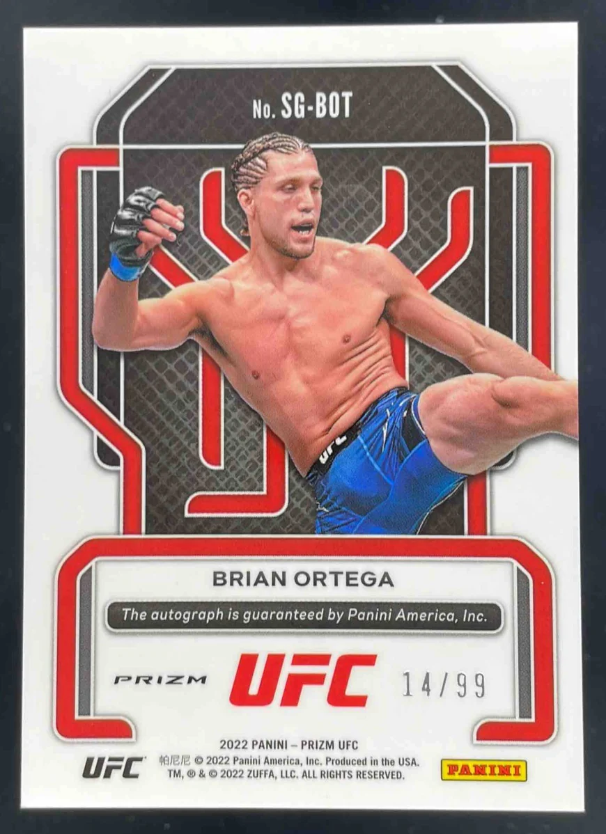 2022 Panini Prizm UFC Signatures Red Prizm #SG-BOT Brian Ortega Auto /99 - Image 2