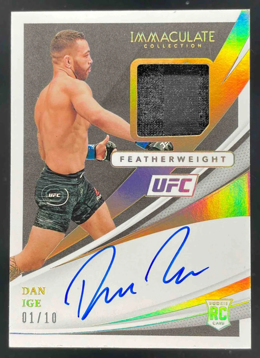 2021 Panini Immaculate Collection UFC Gold #104 Dan Ige MEM Autograph Auto /10