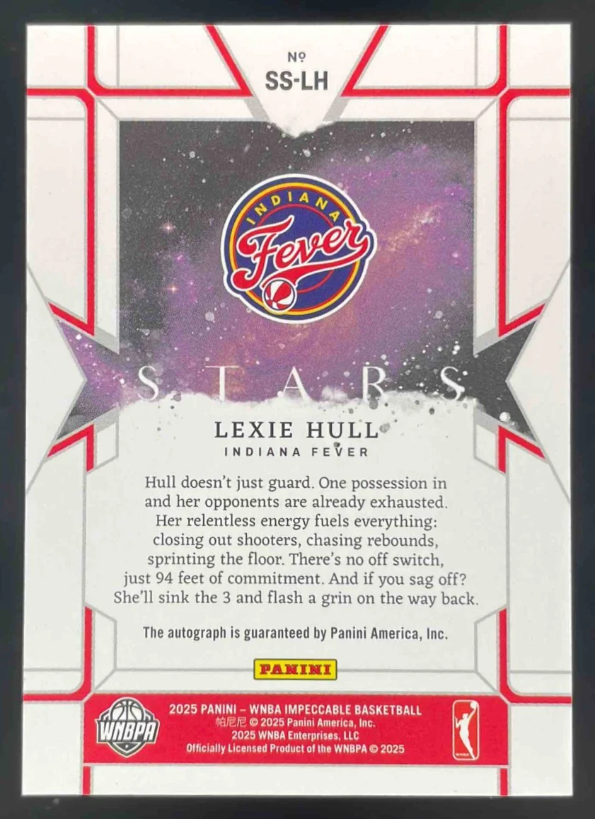 2025 Panini Impeccable WNBA Stars Signatures Gold #8 Lexie Hull Auto /49 - Image 2