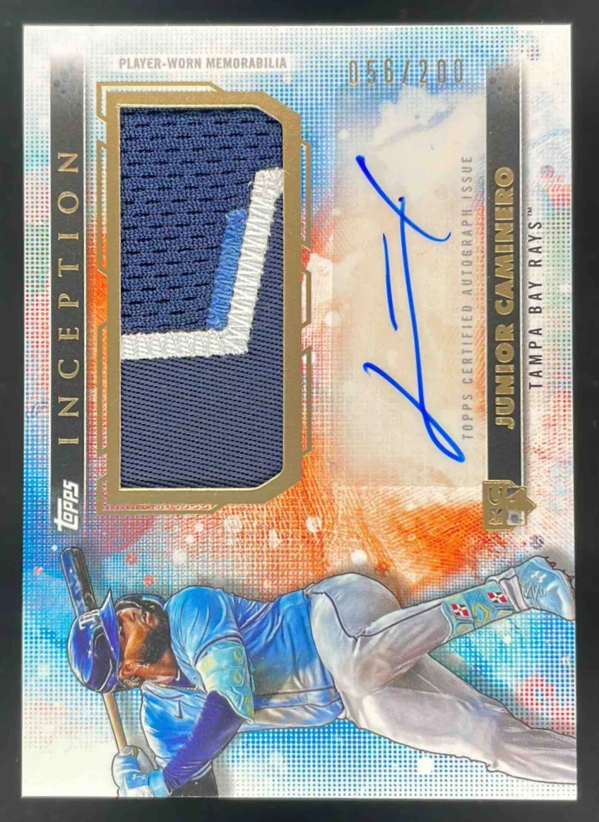 2024 Topps Inception Autograph Patch Cards #APC-JCA Junior Caminero RC Auto /200
