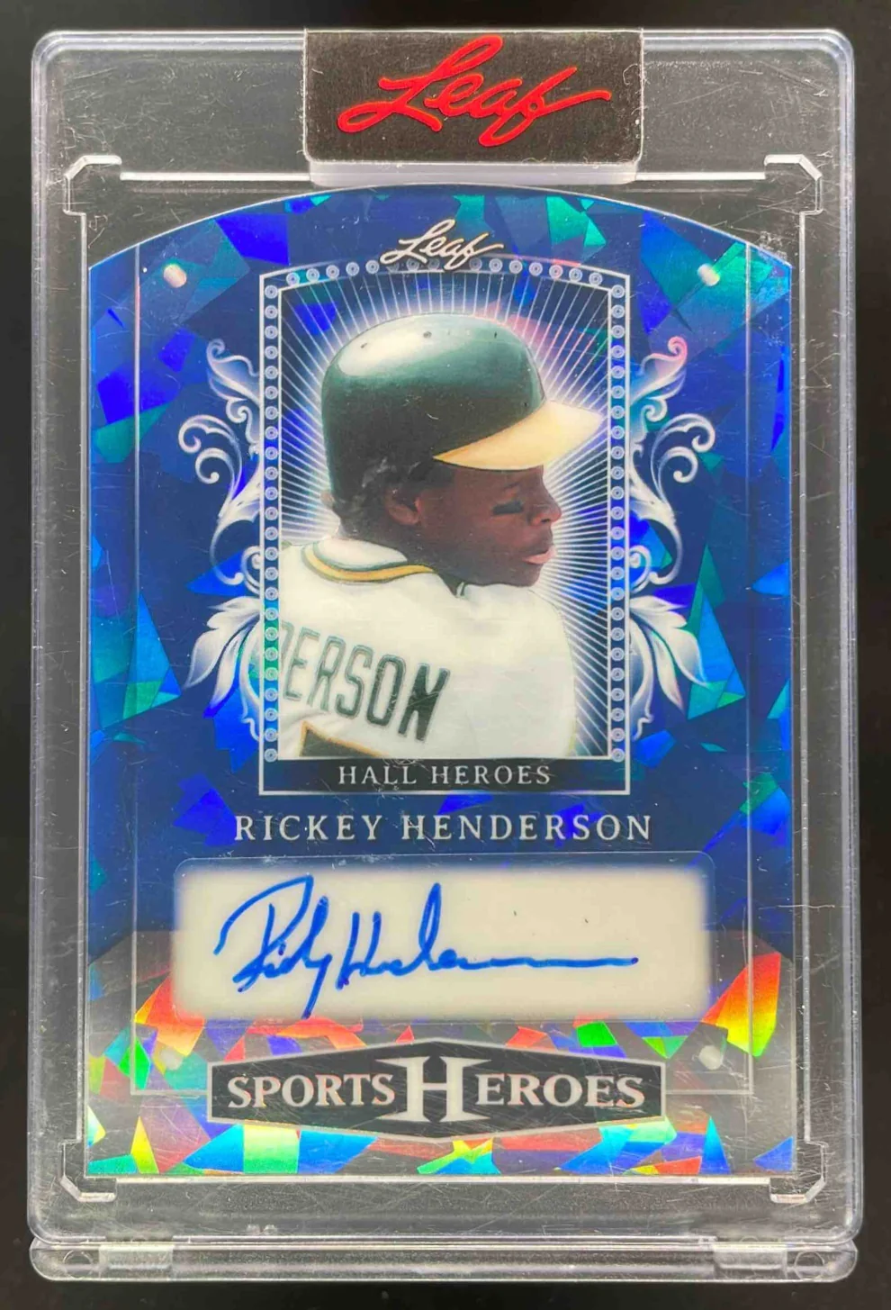 2025 Leaf Metal Sports Heroes Hall Heroes Crystal Blue Rickey Henderson Auto /4