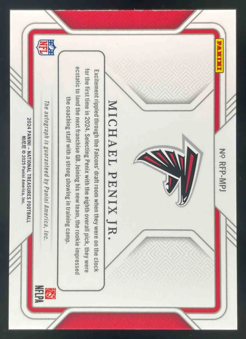 2024 National Treasures Rookie Signatures Field Pass Michael Penix Jr. Auto /99 - Image 2