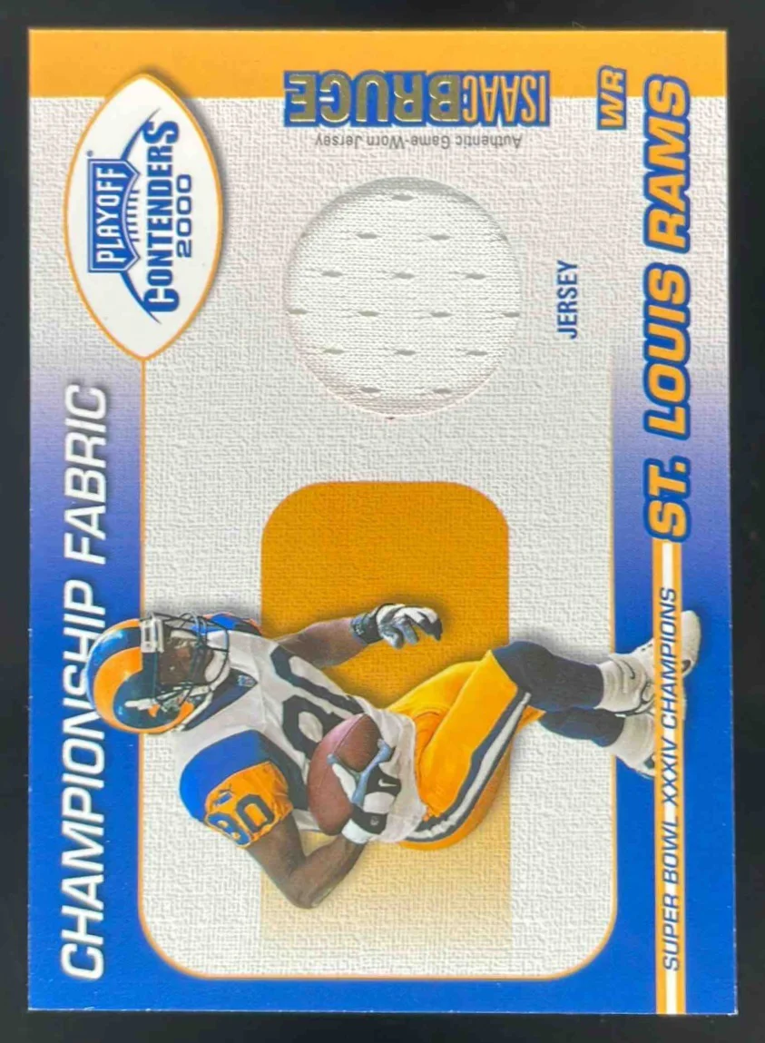 2000 Playoff Contenders Championship Fabric #CF 13 Isaac Bruce Auto /300