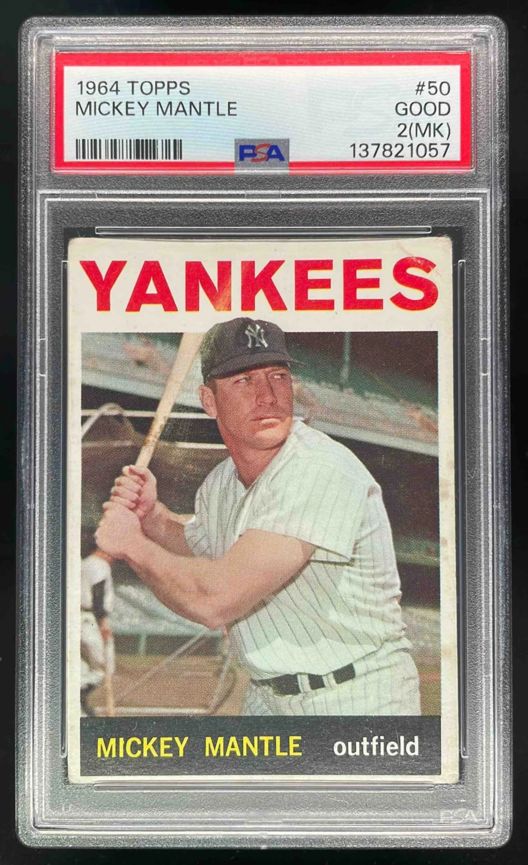 1964 Topps #50 Mickey Mantle PSA 2 (MK)