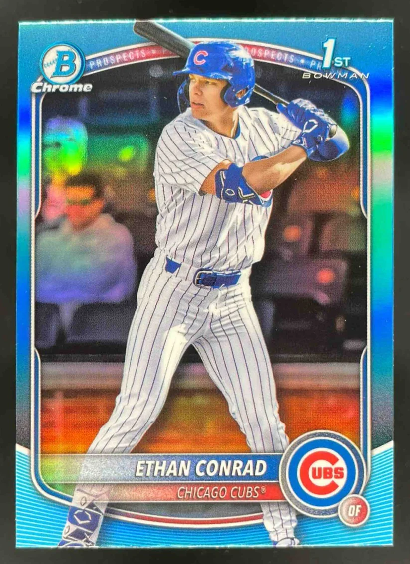 2025 Bowman Draft Chrome Sky Blue Refractor #BDC-17 Ethan Conrad RC