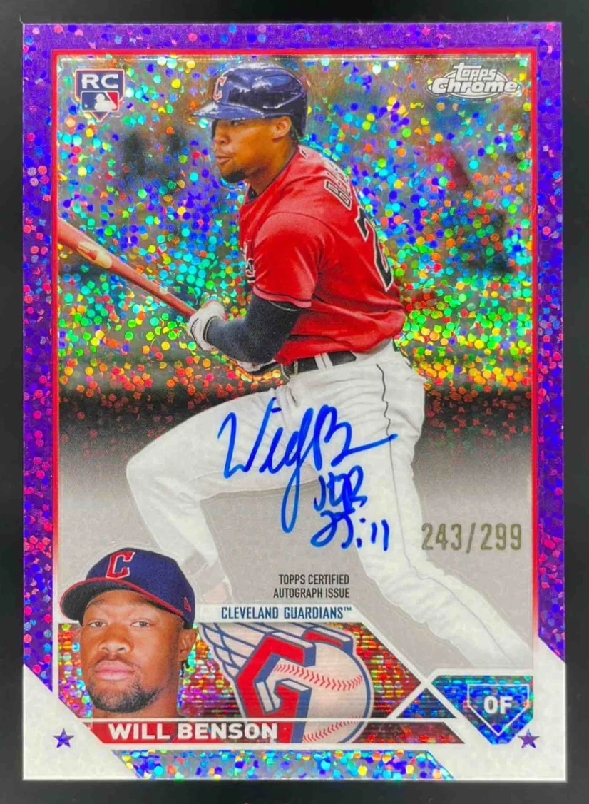 2023 Topps Chrome Rookie Purple Speckle #RA-WB Will Benson RC Auto /299