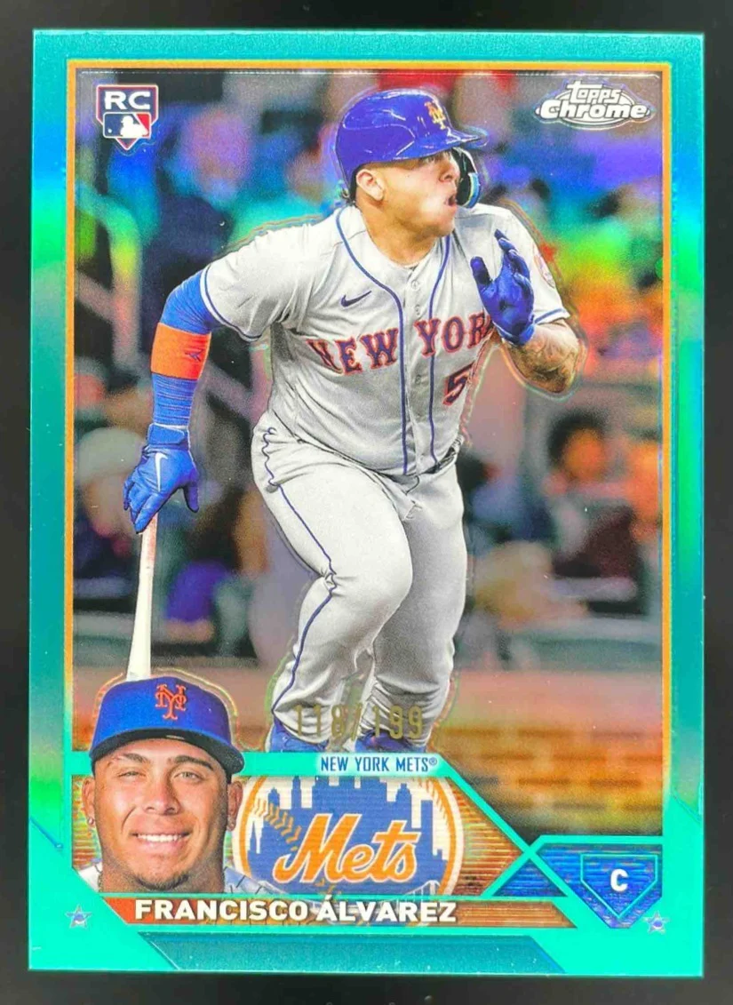 2023 Topps Chrome Aqua Refractor #203 Francisco Alvarez RC /199