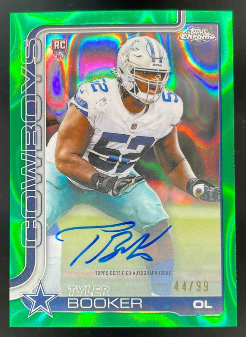 2025 Topps Chrome Rookie Green Lava #RA-TB Tyler Booker RC Auto /99