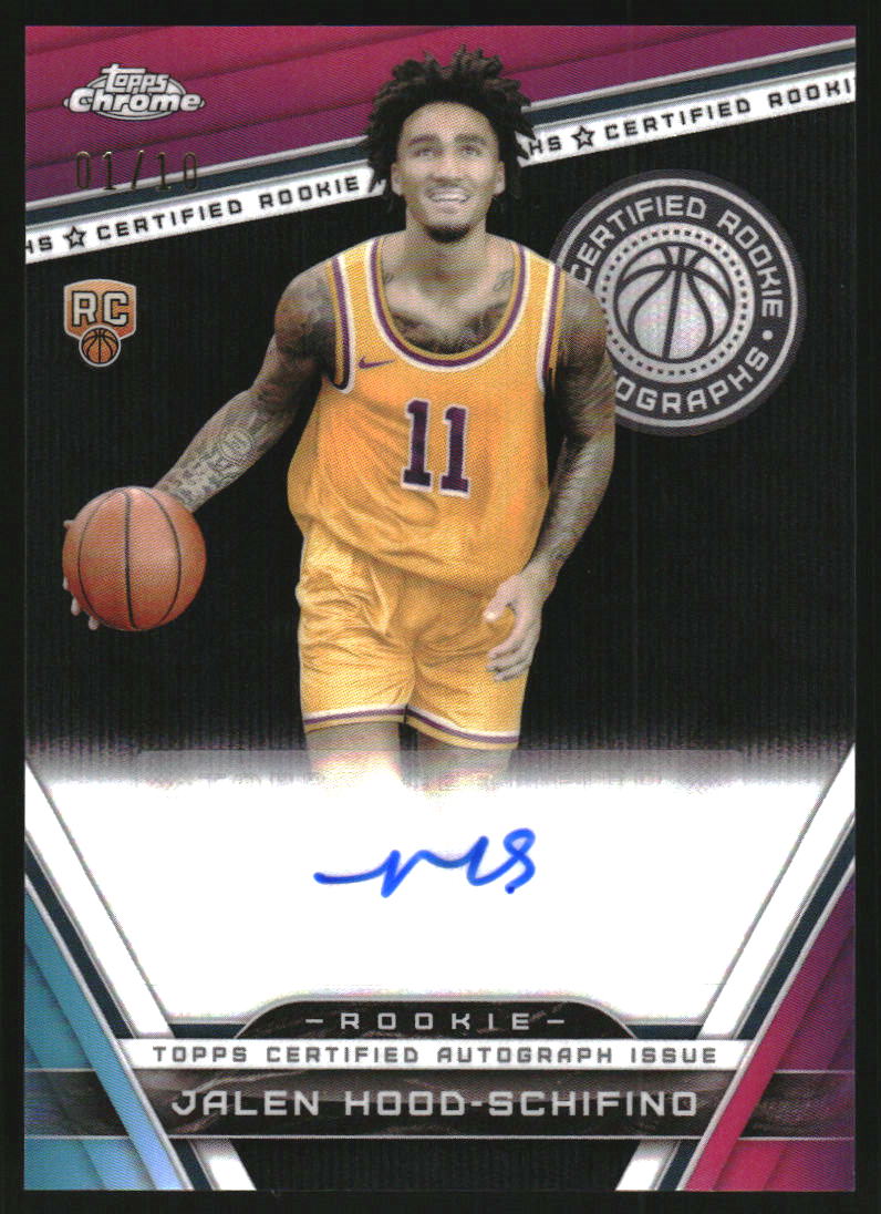 2023 Topps Chrome Rookie Autographs Black Wave Jalen Hood-Schifino RC Auto /10