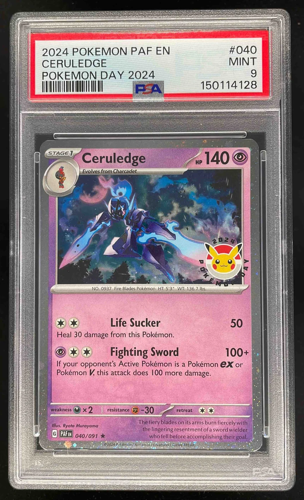 2024 Pokemon PAF EN Pokemon Day #040 Ceruledge PSA 9