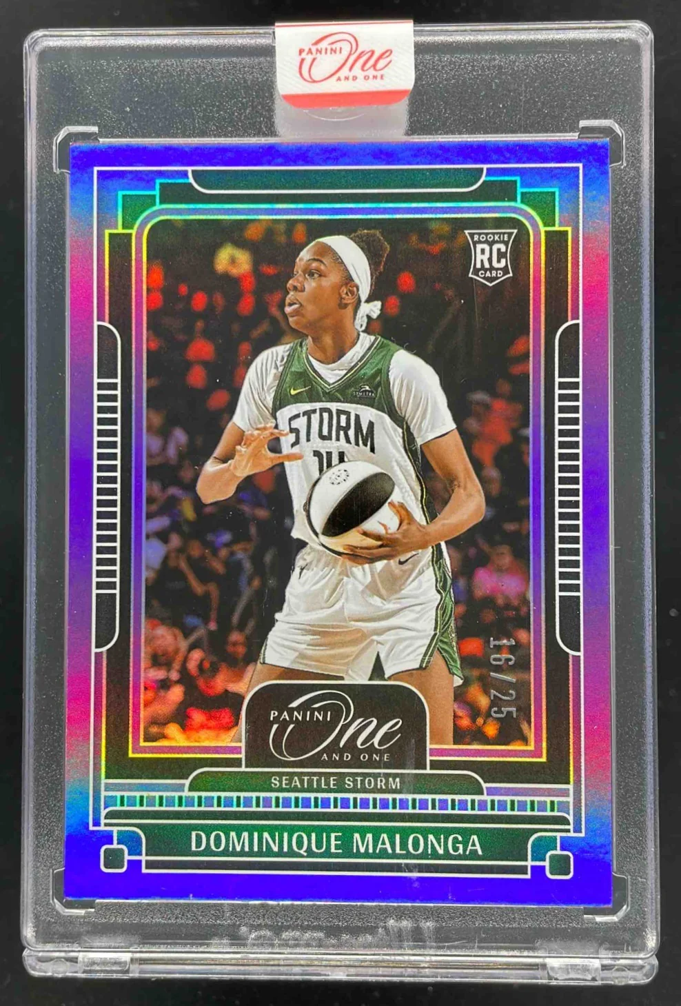 2025 Panini One and One WNBA Purple #16 Dominique Malonga RC /25