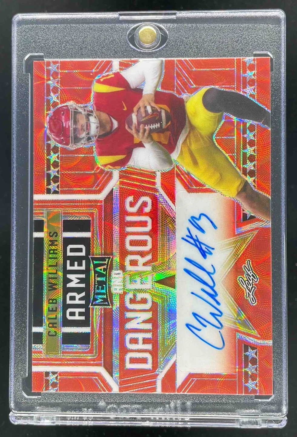 2023 Leaf Metal Draft Armed Dangerous Kaleidoscope Orange Caleb Williams Auto /2