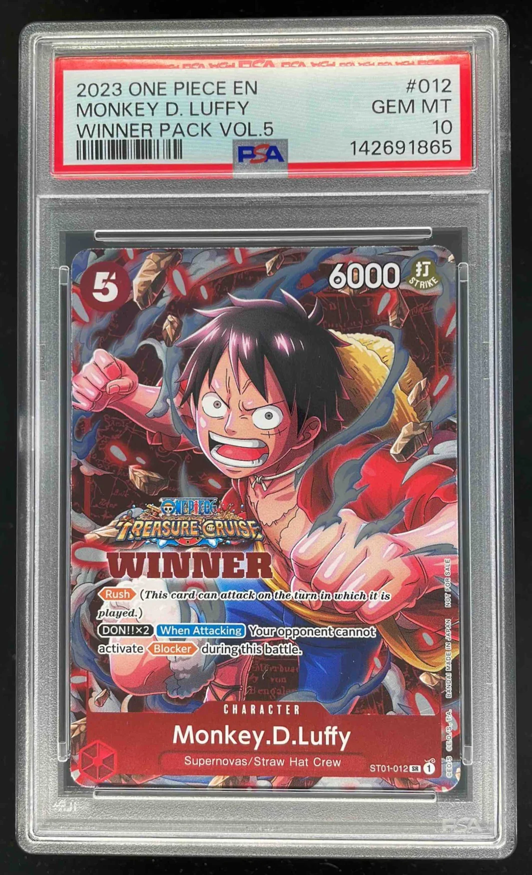 2023 One Piece EN Winner Pack Vol 5 #012 Monkey D Luffy PSA 10