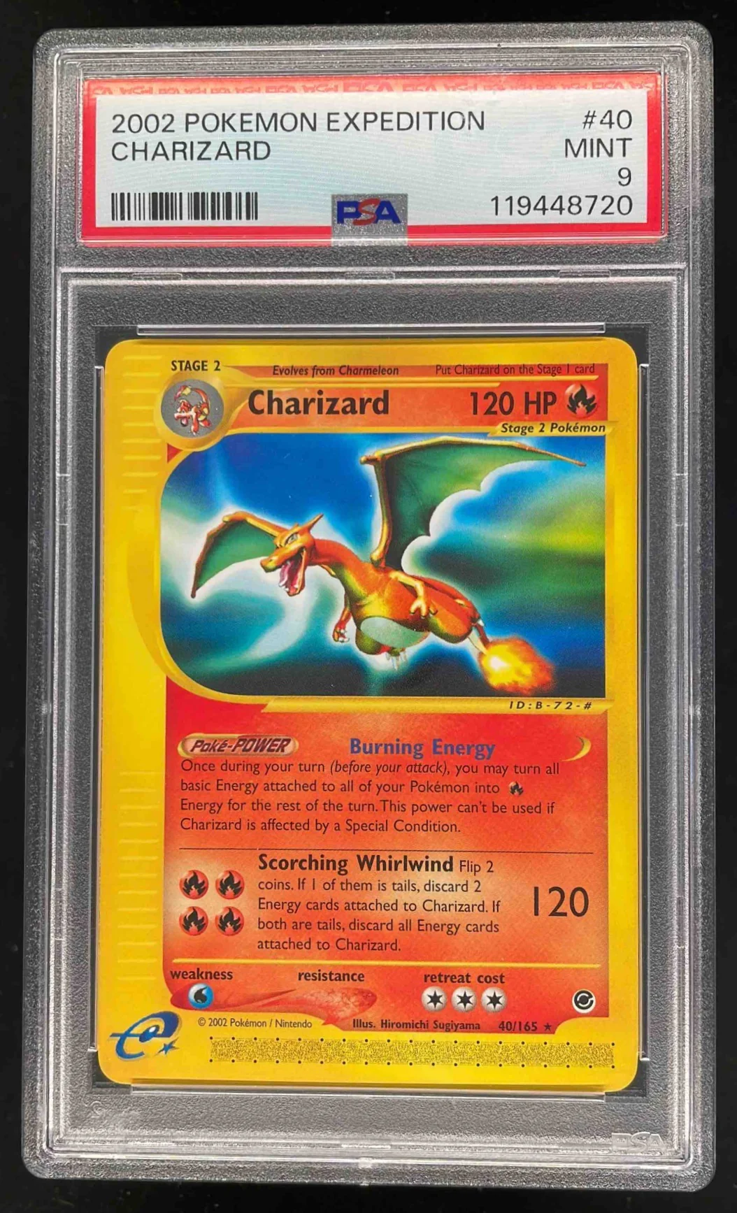 2002 Pokemon Expedition Set #40/165 Charizard PSA 9