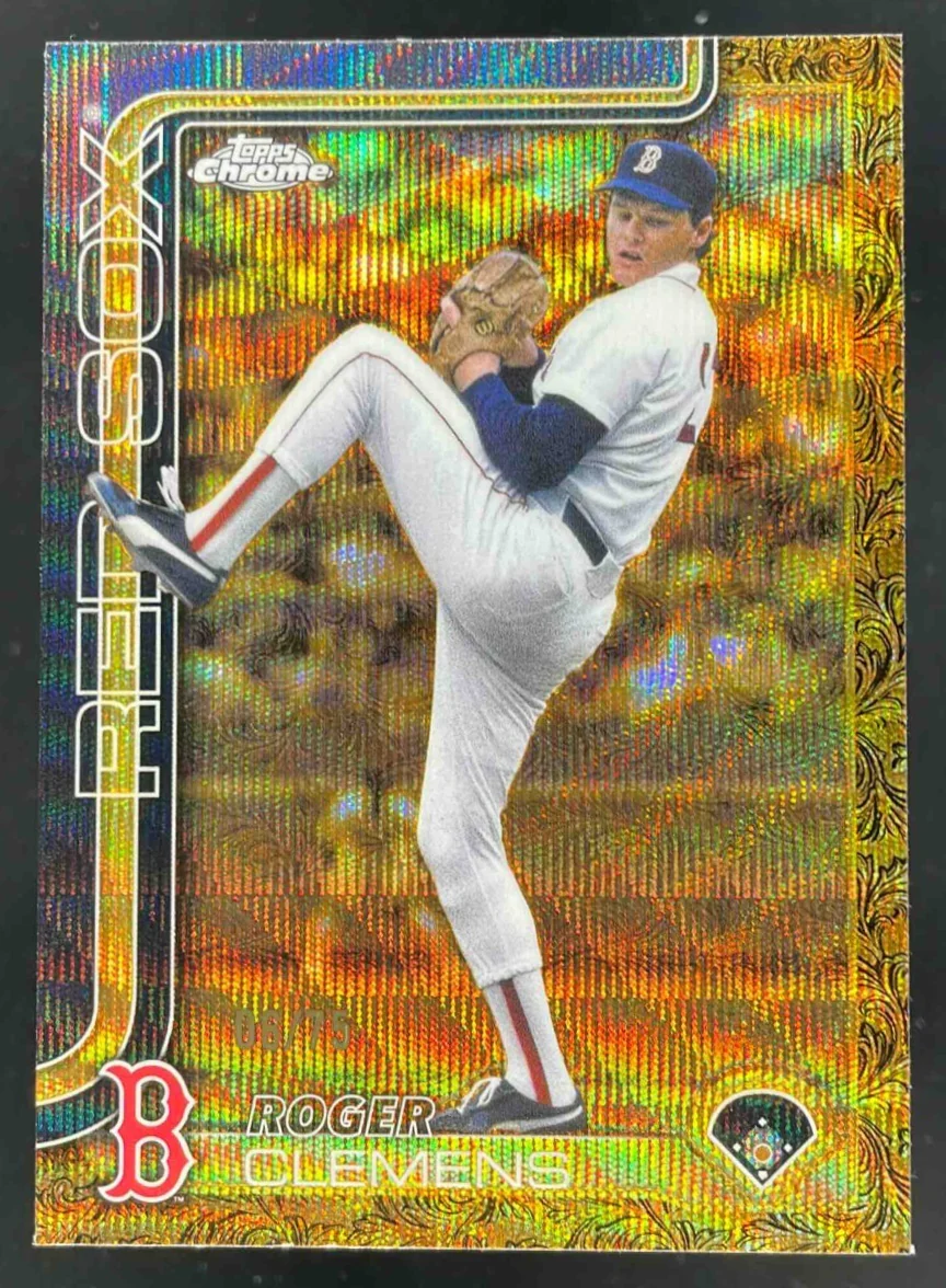 2025 Topps Gilded Collection Chrome Gold Wave Refractor #60 Roger Clemens /75