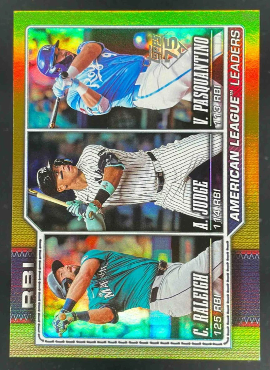 2026 Topps Gold Rainbow Foil #211 Vinnie Pasquantino Cal Raleigh Aaron Judge /50